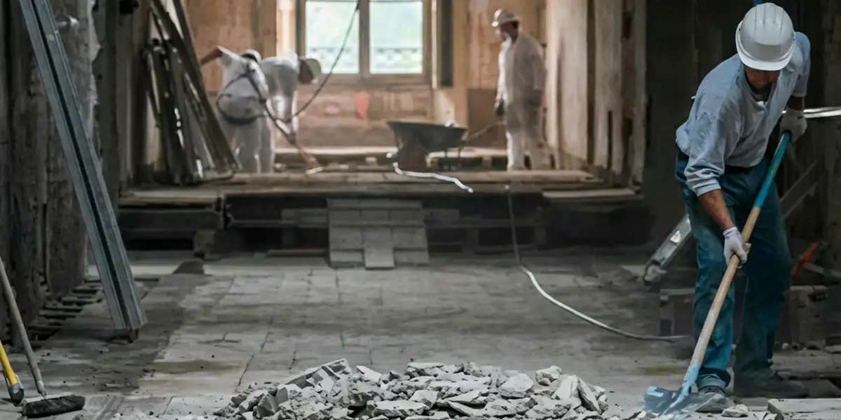fire damage restoration professionals performing structural cleanup and restoration after a fire in Richmond, VA