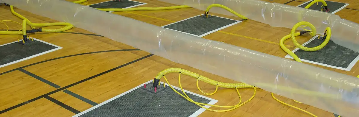 water clean up drying system set up to remove moisture and prevent further damage in Richmond, VA